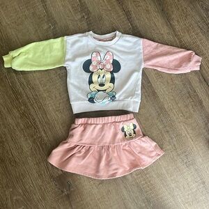 Disney Junior Minnie Mouse sweatshirt skort set Size 3T